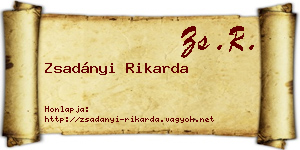 Zsadányi Rikarda névjegykártya